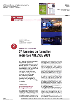 3es journées de formation régionale ADEESSE 2009 LES NOUVELLES DERMATOLOGIQUES