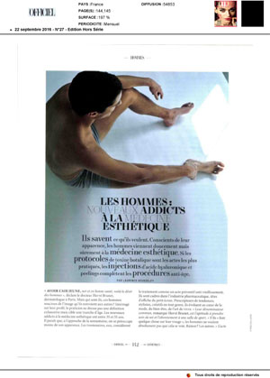 Les hommes…Les nouveaux adeptes de la chirurgie esthétique et de la médecine esthétique - L'Officiel septembre 2016